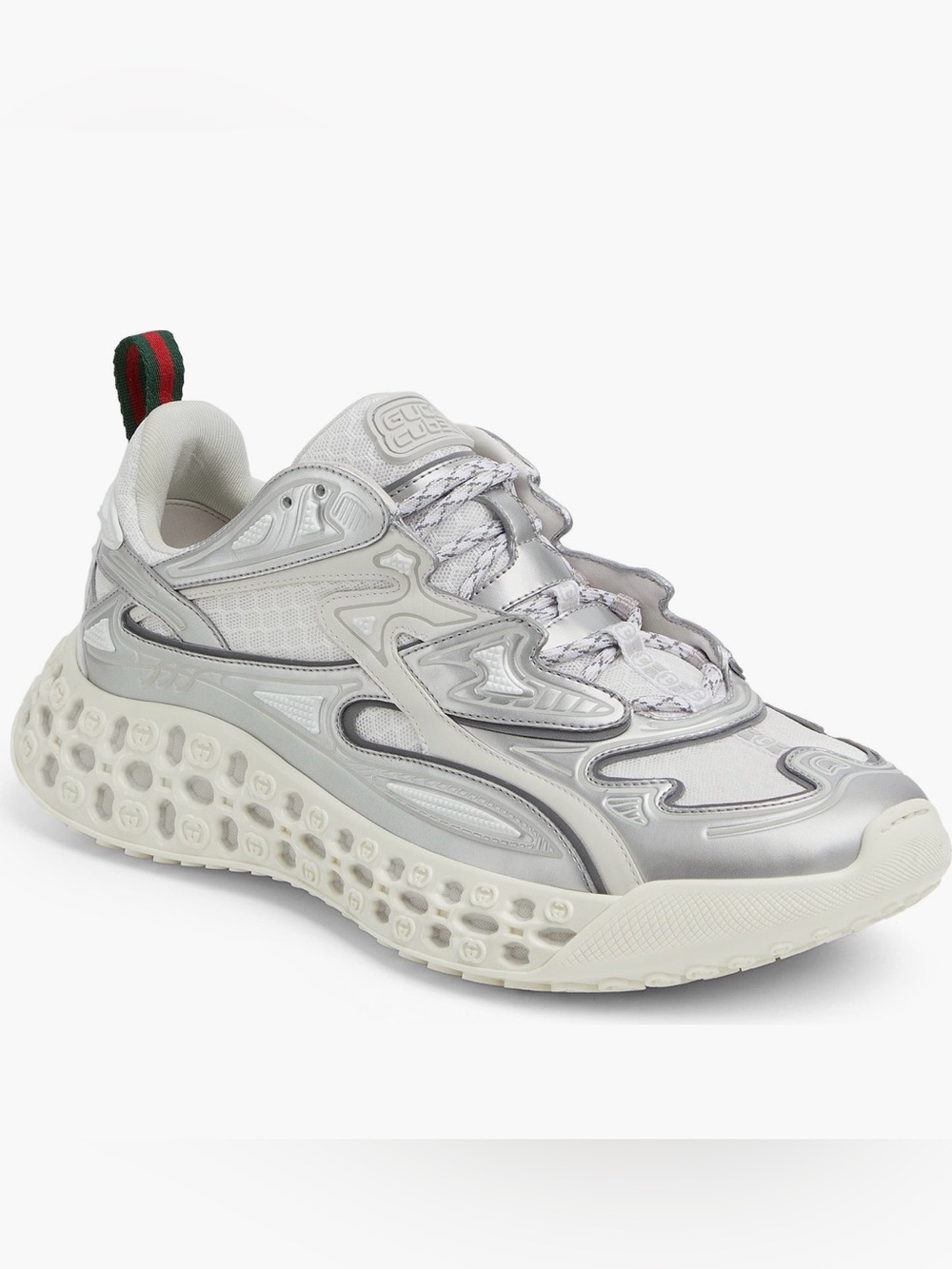Gucci Cub3d Sneaker Shoes - New Men’s Silver Metallic 11 US 10 UK